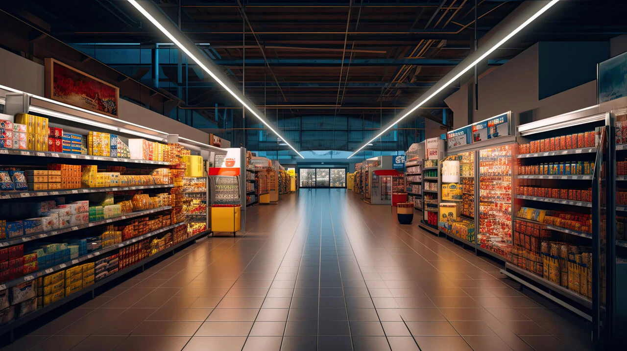 Modern-aisle-in-store-with-smart-shelf-tags